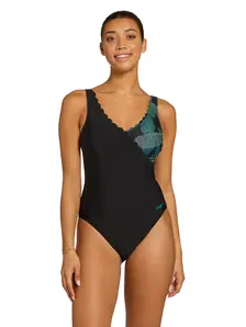 Display front view 1 of Product detail - Womens Evergreen Scallop Classicback Swimsuit EVER