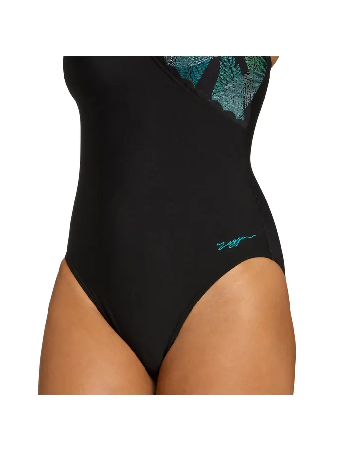 New, view full size image of Front view of Product detail - Womens Evergreen Scallop Classicback Swimsuit EVER