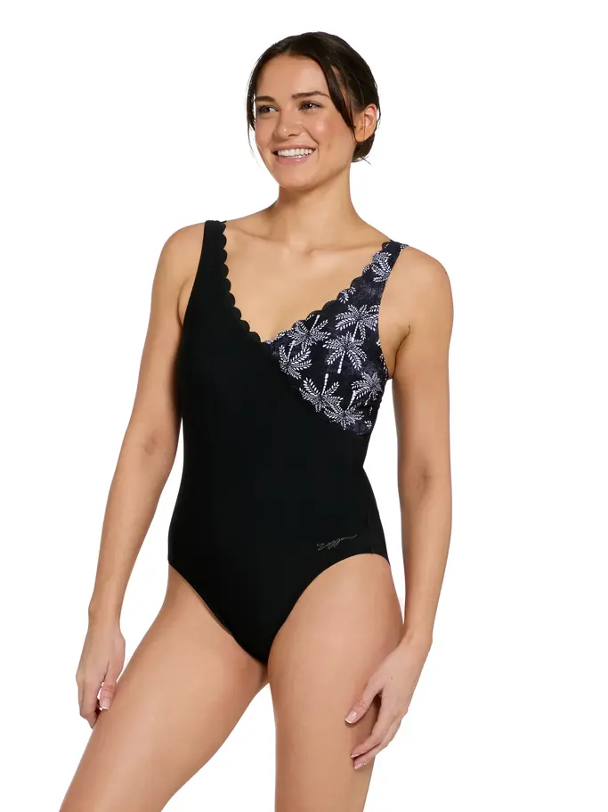 Sale,Clearance, view full size image of Front view of Product detail - Jumera Scallop Classicback Swimsuit JUME