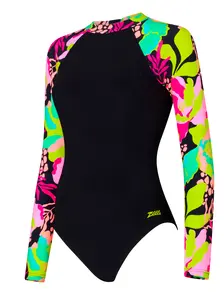 Display front view 7 of Product detail - Womens Vivid Silver Lined Paddle Swimsuit violet