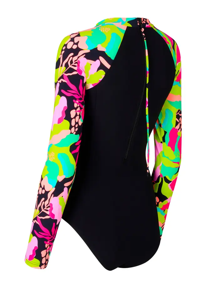Sale,Clearance, view full size image of Front view of Product detail - Womens Vivid Silver Lined Paddle Swimsuit violet