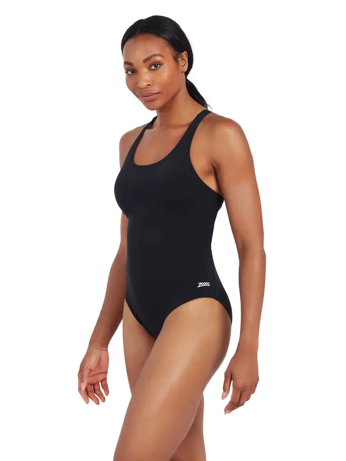 Best Seller, view full size image of Front view of Product detail - Womens Cottesloe Powerback One Piece Swimsuit black
