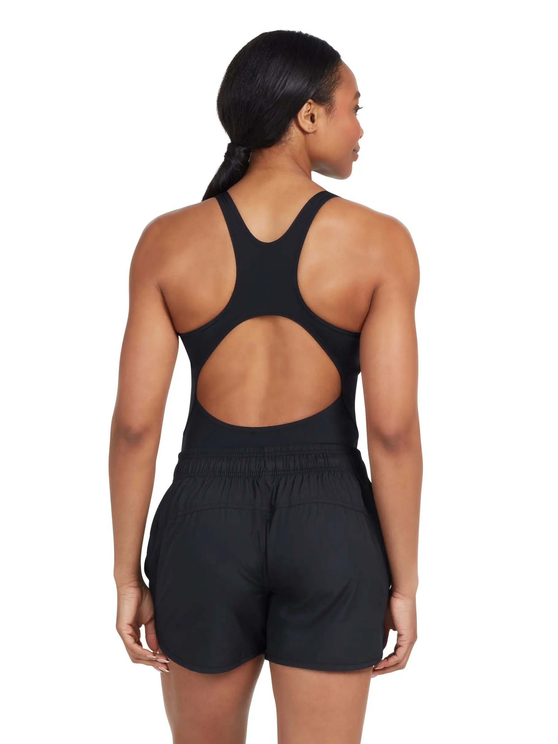 , view full size image of Front view of Product detail - Indie Drawstring Short black