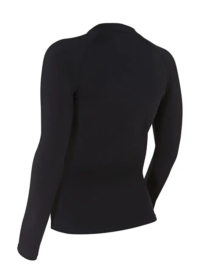 , view full size image of Front view of Product detail - Womens Long Sleeve Zip Sun Top black