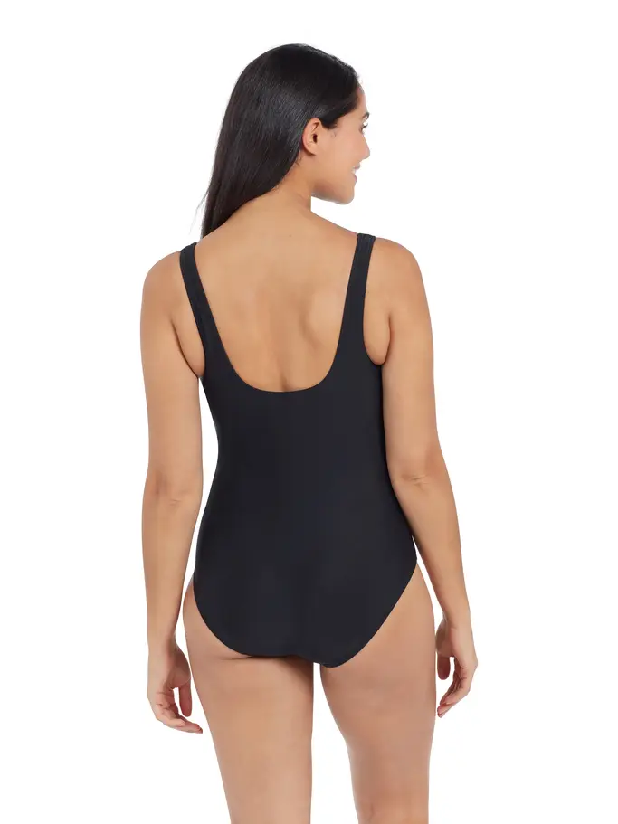 Sale,Clearance, view full size image of Front view of Product detail - Sandon Scoopback One Piece black