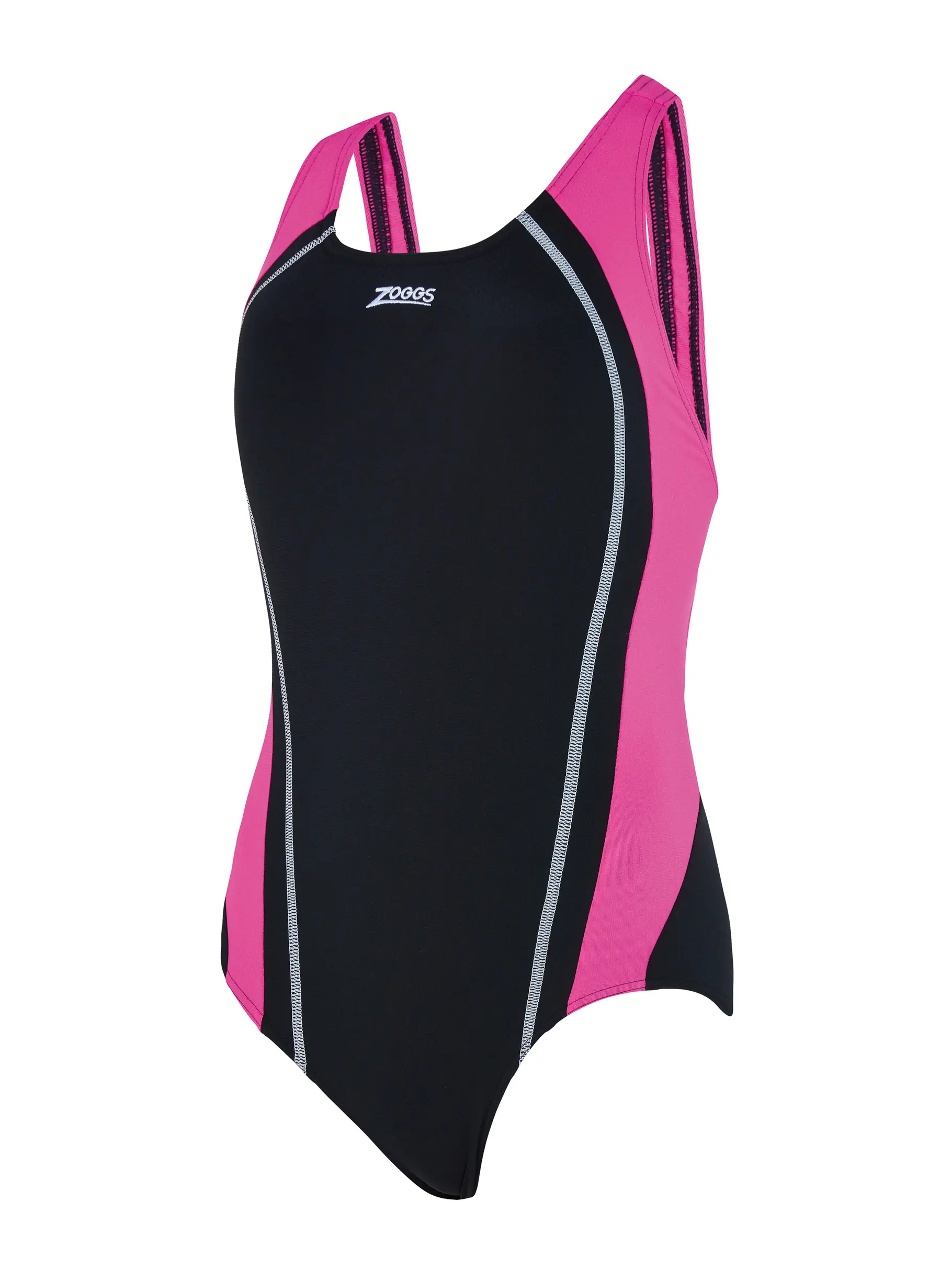 , view full size image of Front view of Product detail - Womens Eaton Flyback Ecolast+ Swimsuit black/marsh green
