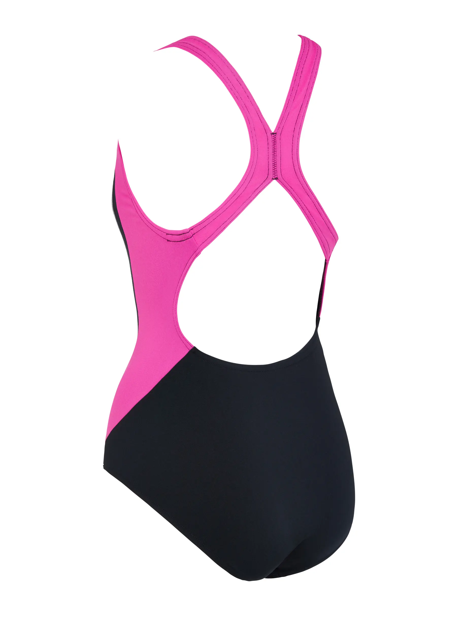, view full size image of Front view of Product detail - Womens Eaton Flyback Ecolast+ Swimsuit black/marsh green