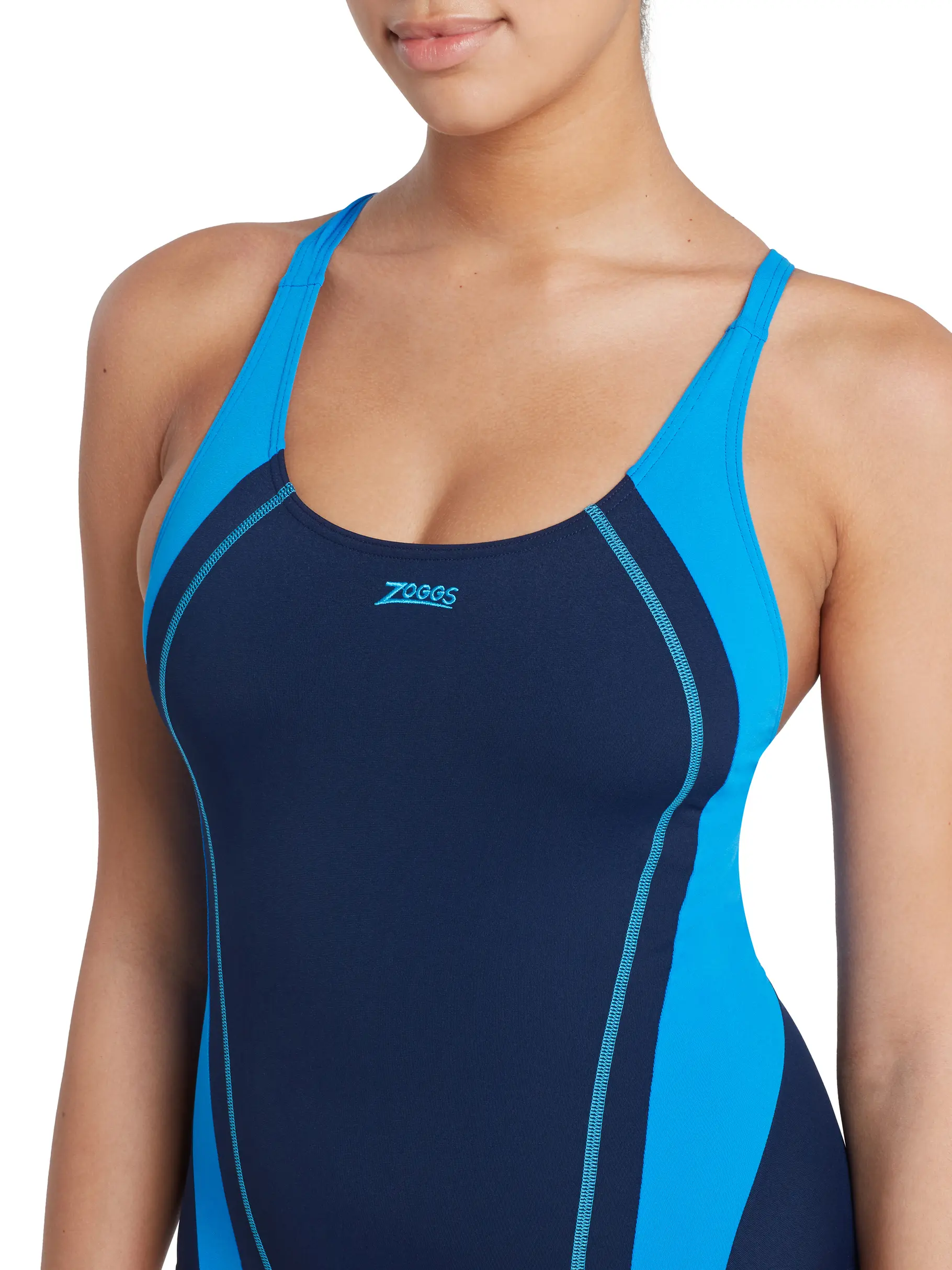 Out of Stock, visualizzare l'immagine full size della vista frontale di Product detail - Eaton Flyback One Piece Swimsuit navy/light blue