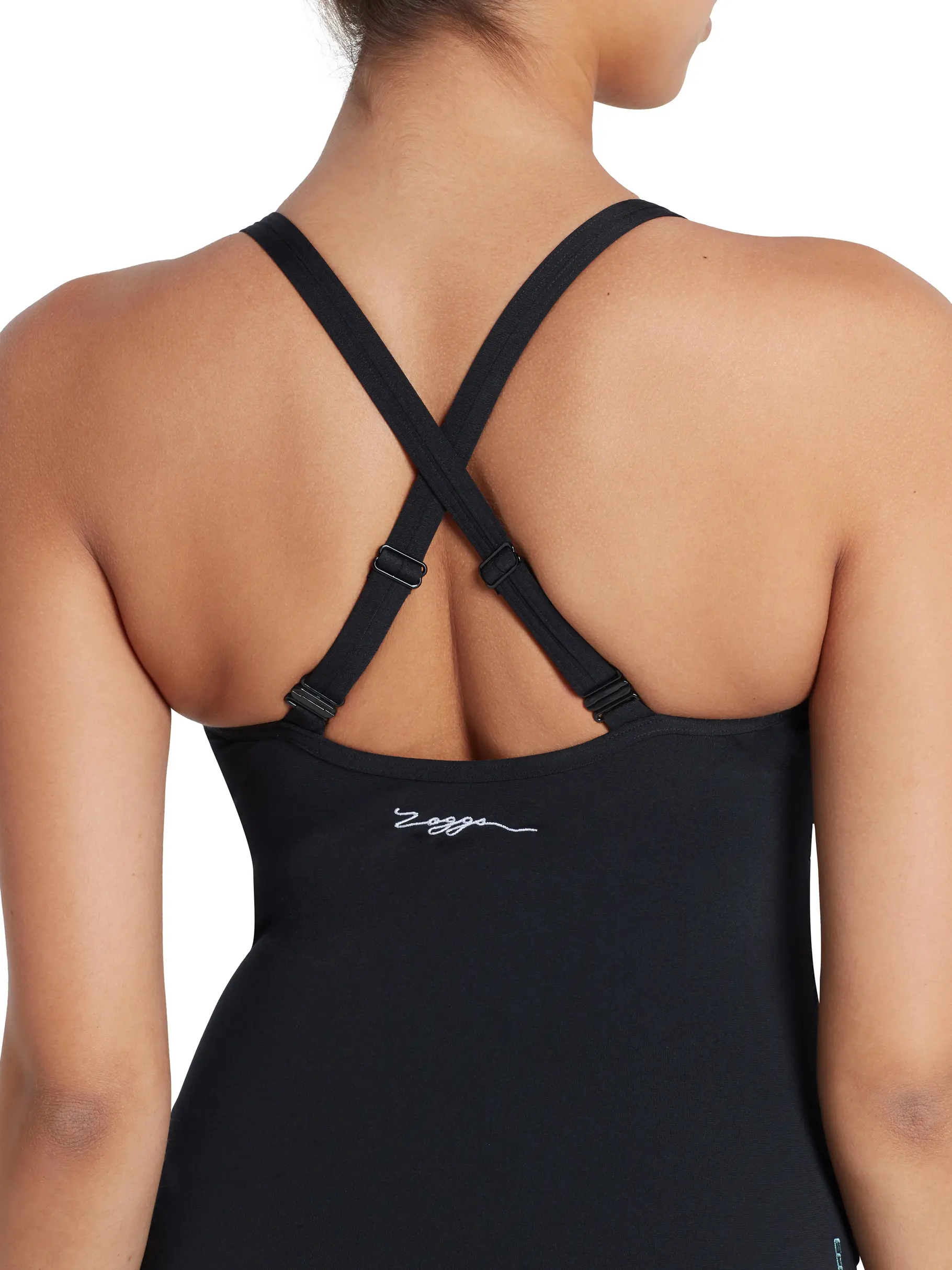, view full size image of Front view of Product detail - Womens Multiway One Piece Swimsuit black