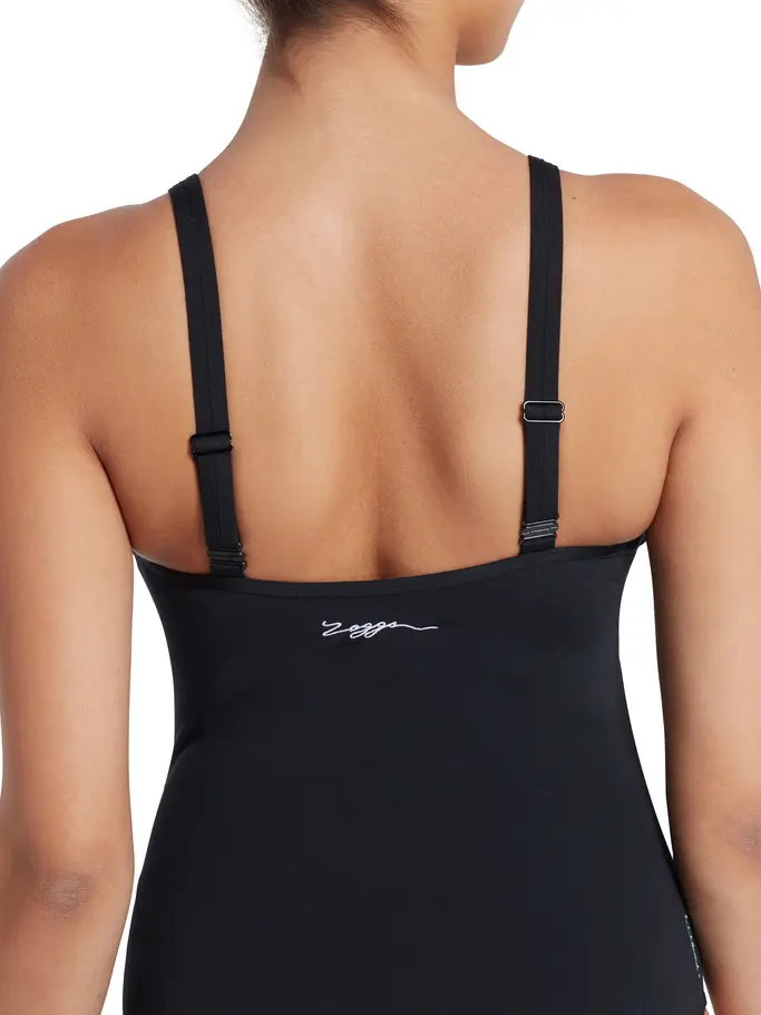 , view full size image of Front view of Product detail - Multiway One Piece Swimsuit black