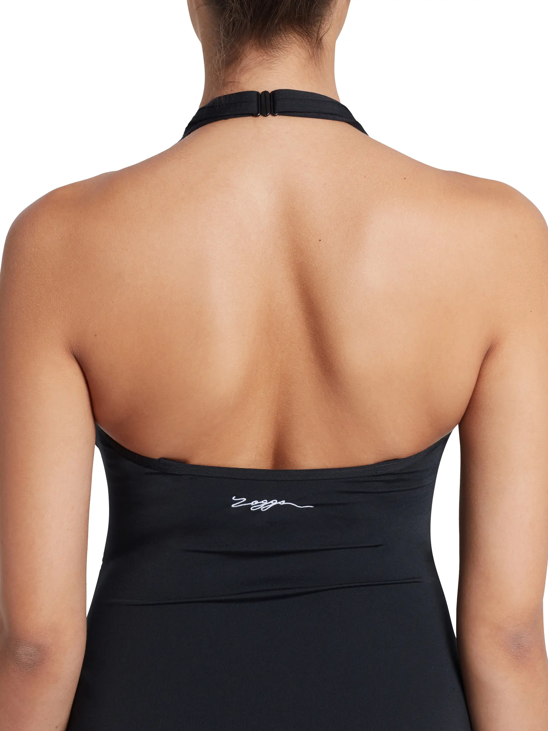 , view full size image of Front view of Product detail - Womens Multiway One Piece Swimsuit black