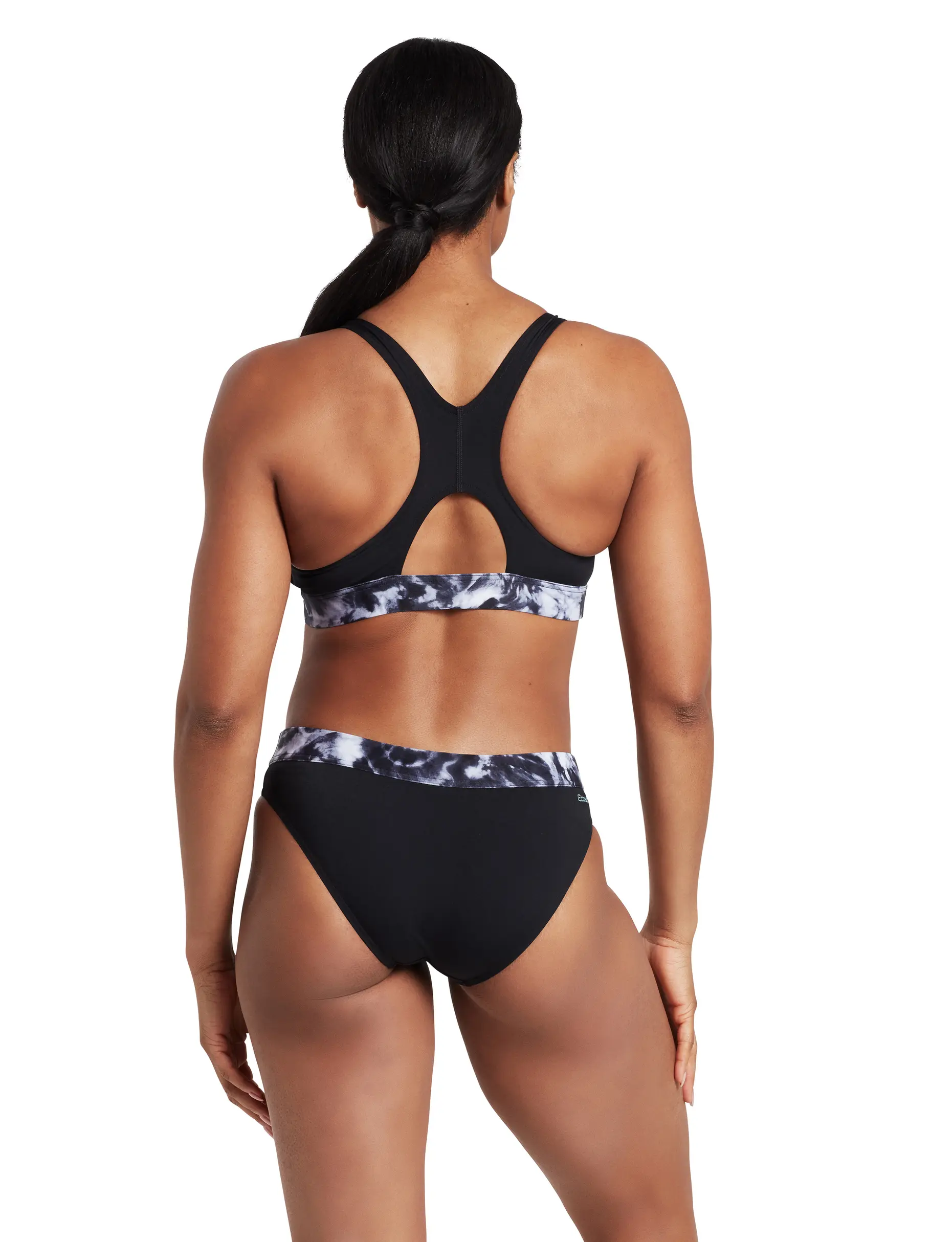 Out of Stock, Ansicht Großes Bild der Vorderseite Product detail - Marble Actionback 2 Piece swimsuit black