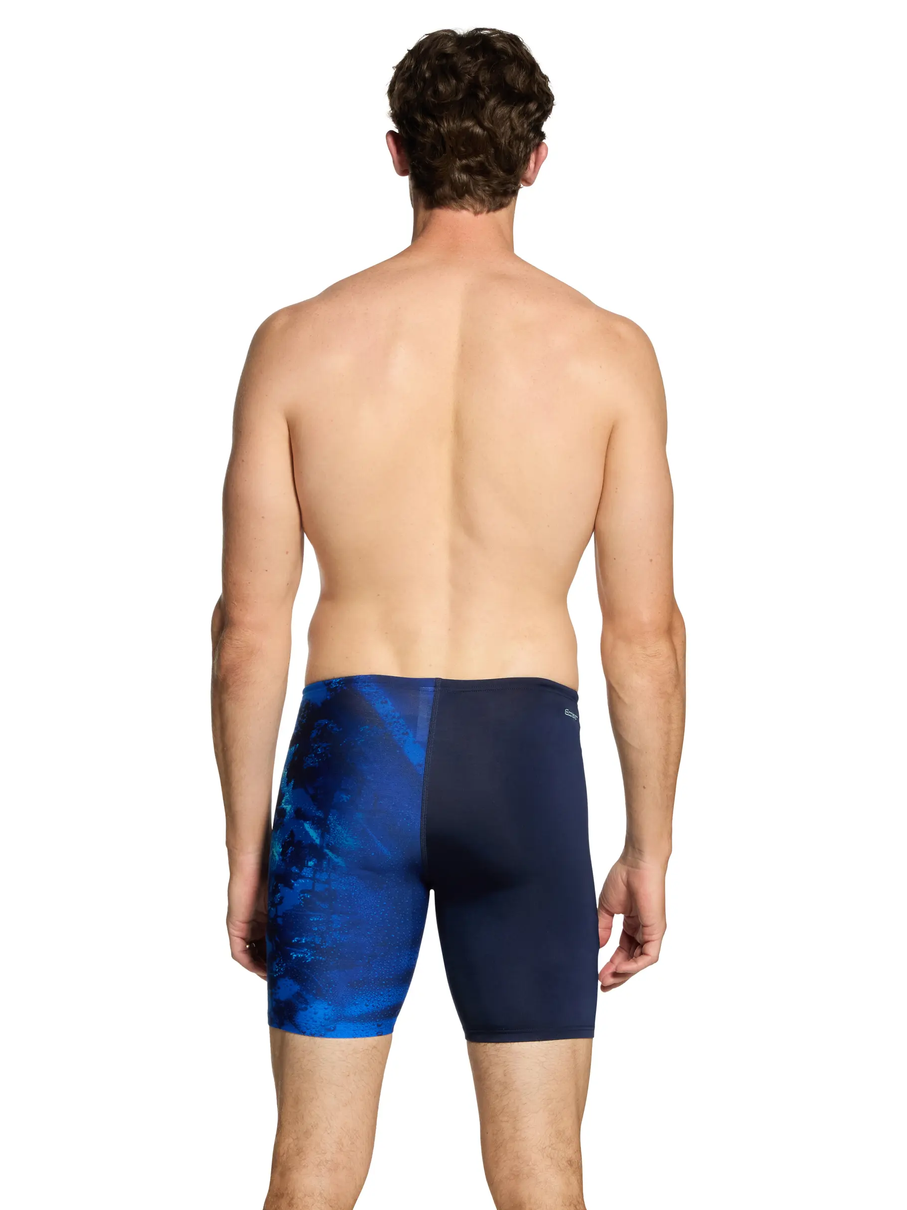 , view full size image of Front view of Product detail - Mens Deep Blue Print Mid Jammer DEEP