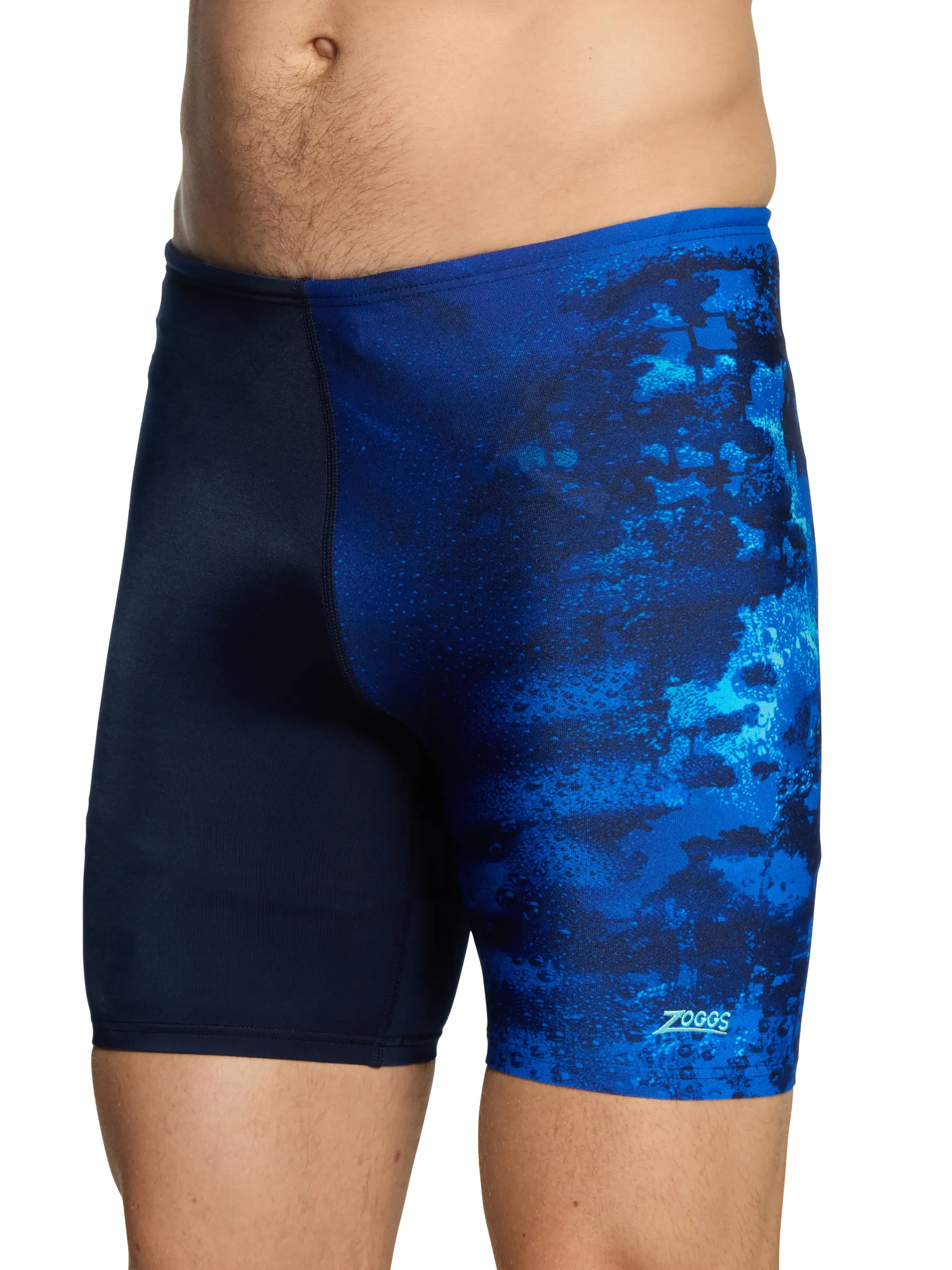 , view full size image of Front view of Product detail - Mens Deep Blue Print Mid Jammer DEEP