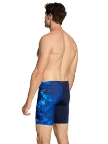 Display front view 5 of Product detail - Mens Deep Blue Print Mid Jammer DEEP