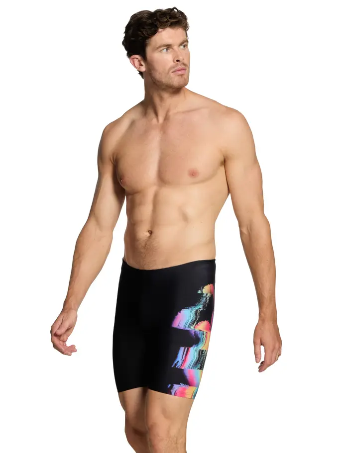 Sale,Clearance, view full size image of Front view of Product detail - Mens Sunset Print Mid Jammer SUNS