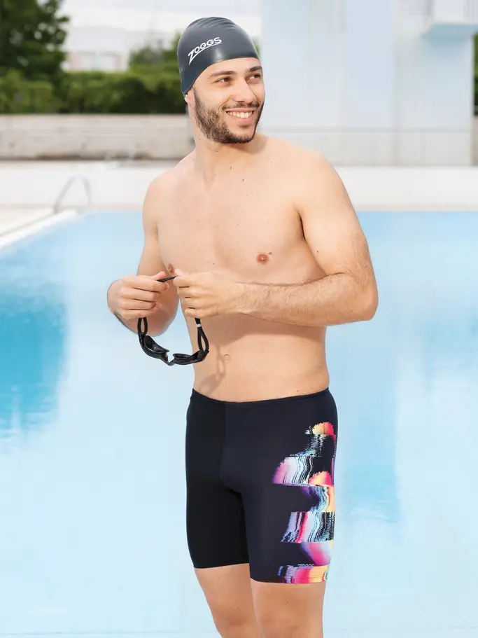 Sale,Clearance, view full size image of Front view of Product detail - Mens Sunset Print Mid Jammer SUNS
