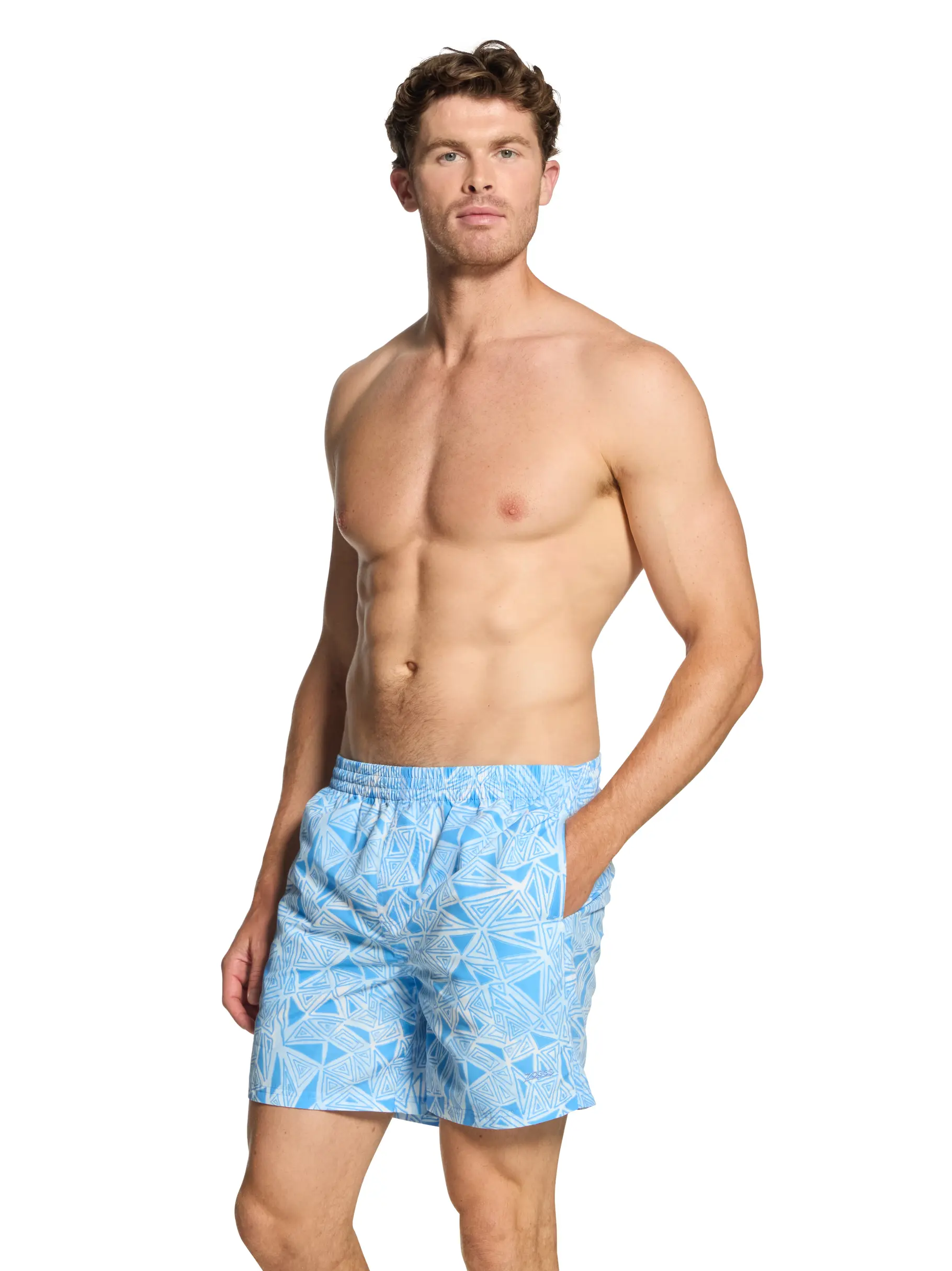 Sale,Clearance, view full size image of Front view of Product detail - Mens Geometric Mens 16 Inch Water Shorts GEOM