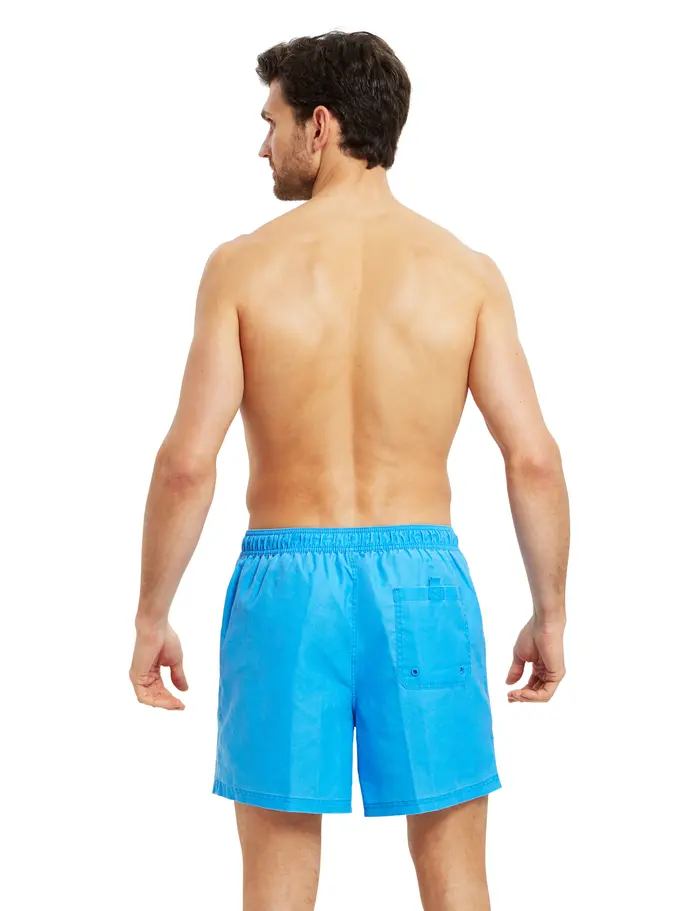 Out of Stock, view full size image of Front view of Product detail - Mens Mosman Washed 15 inch Shorts blue