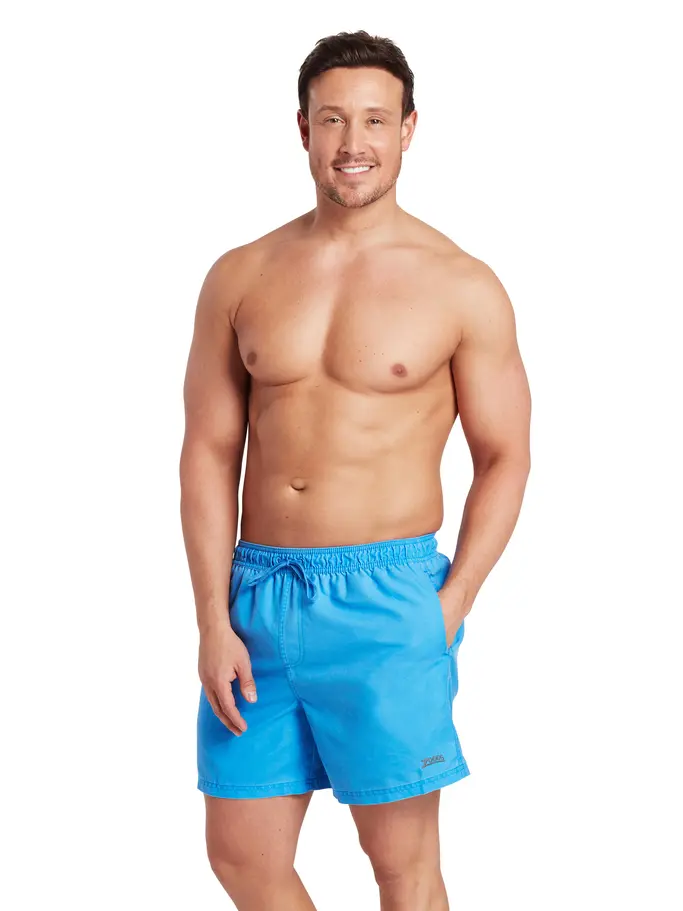 , view full size image of Front view of Product detail - Mens Mosman Washed 15 Inch Shorts Ecodura blue