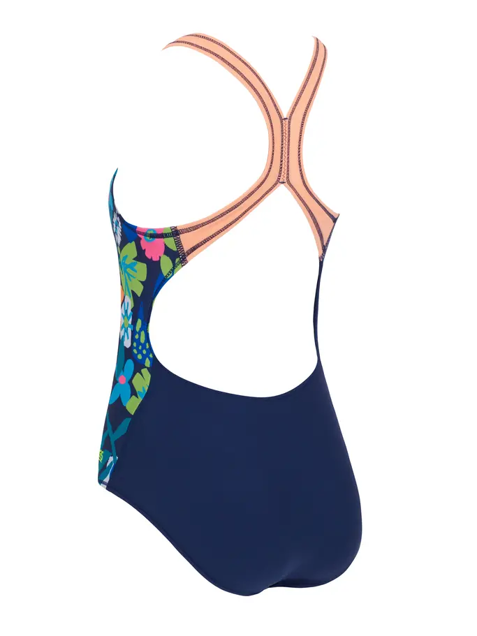 Out of Stock,Sale, visualizzare l'immagine full size della vista frontale di Product detail - Girls Cosmic Flower Flyback One Piece Swimsuit CSMF