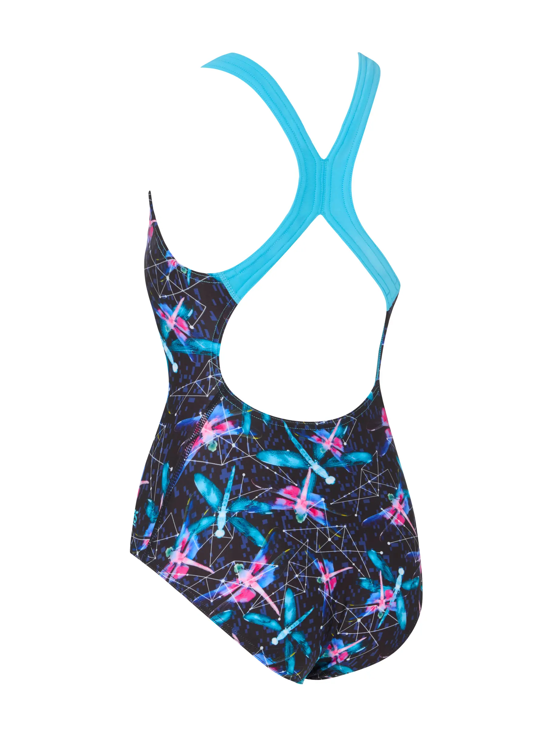 Out of Stock,Sale, view full size image of Front view of Product detail - Junior Girls Dragonfly Flyback Swimsuit DRFF
