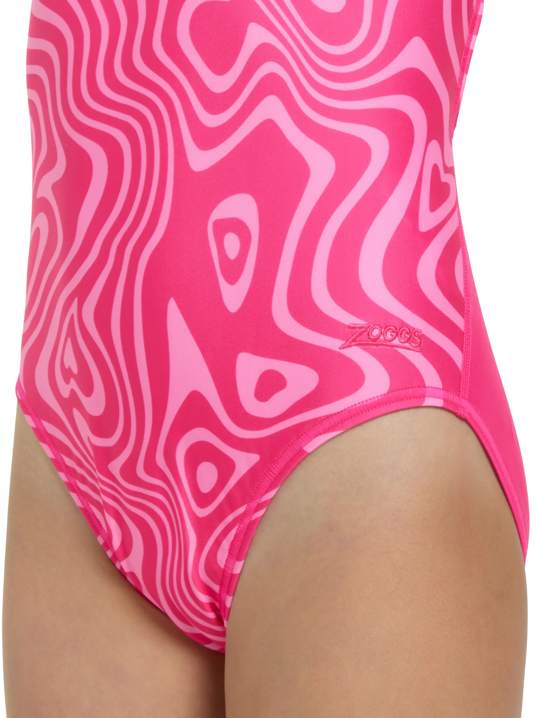 Sale, view full size image of Front view of Product detail - Girls Fever Heart Flyback Swimsuit FEHF