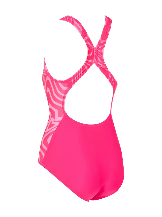 Sale, view full size image of Front view of Product detail - Girls Fever Heart Flyback Swimsuit FEHF