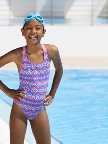 Display front view 4 of Product detail - Girls Festiva Flyback Swimsuit FESF