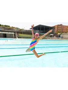 Display front view 8 of Product detail - Junior Girls Rainbow Ripple Flyback Swimsuit RNRI