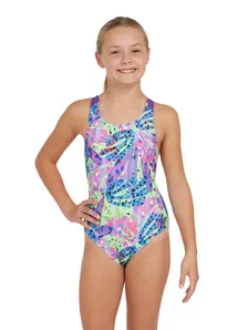 Display front view 1 of Product detail - Girls Sea Petal Flyback Swimsuit SEPF