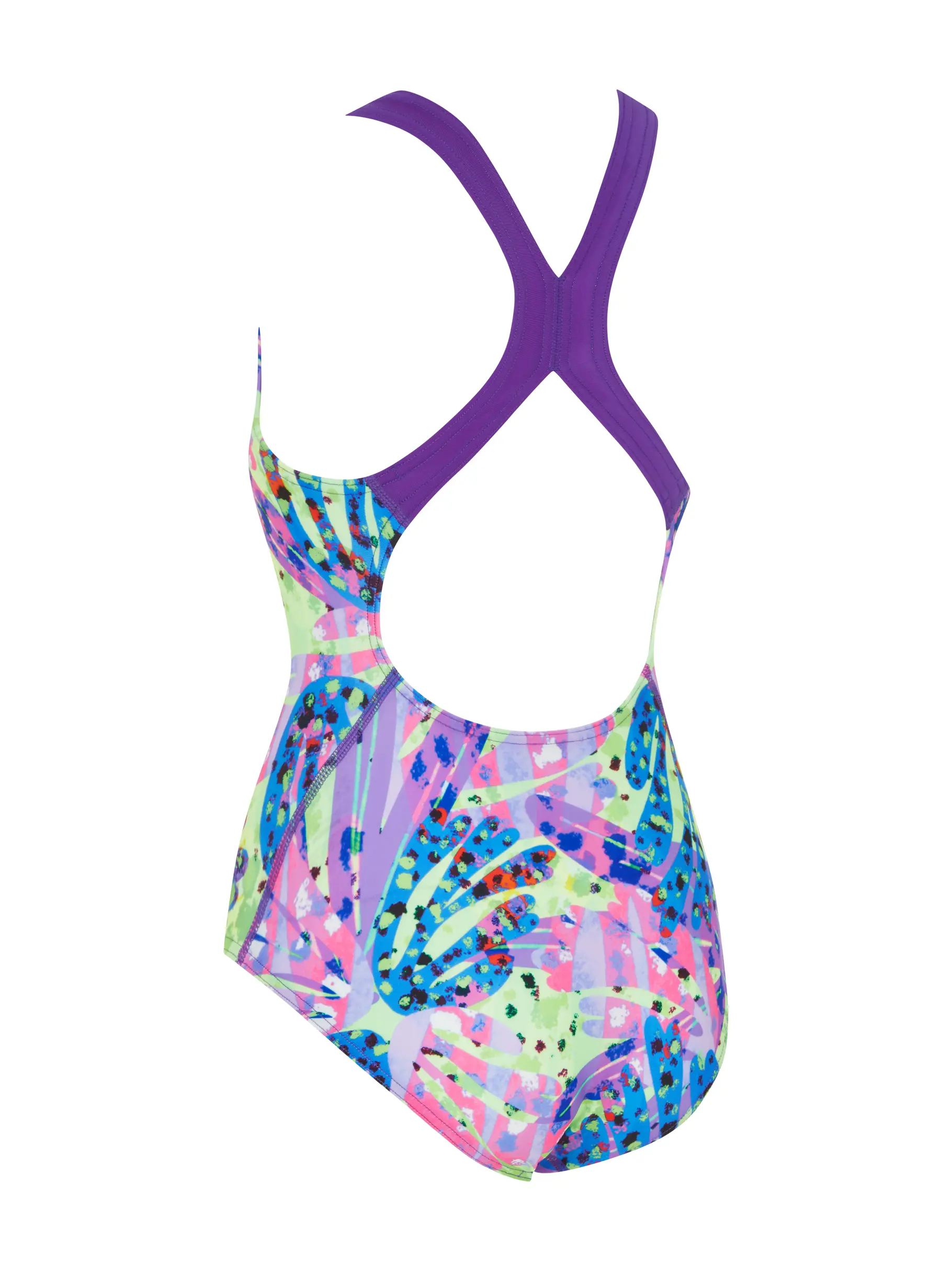 Sale, view full size image of Front view of Product detail - Girls Sea Petal Flyback Swimsuit SEPF