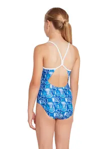 Display front view 3 of Product detail - Girls Blue Fish Sprintback Swimsuit BLFF