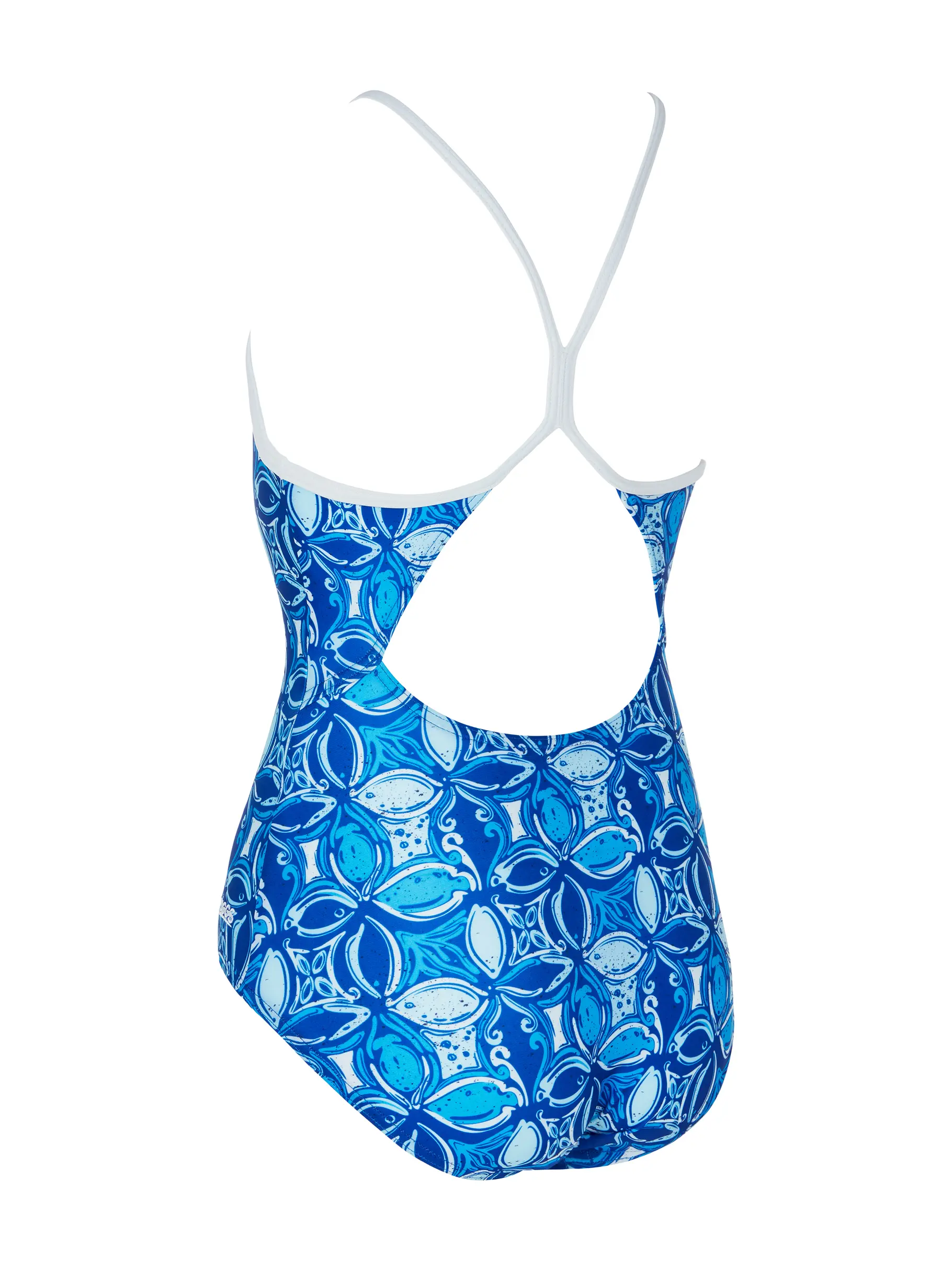 Sale,Clearance, view full size image of Front view of Product detail - Girls Blue Fish Sprintback Swimsuit BLFF