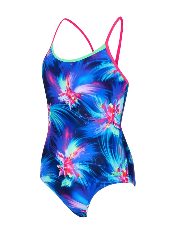 Sale, view full size image of Front view of Product detail - Junior Girls Flair Sprintback Swimsuit FLAF