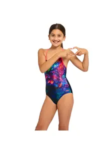 Display front view 6 of Product detail - Junior Girls Graffiti Brick Sprintback Swimsuit GRBR