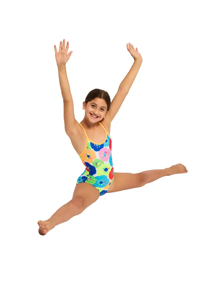 New, view full size image of Front view of Product detail - Junior Girls Bloomie Strikeback Swimsuit BLOO
