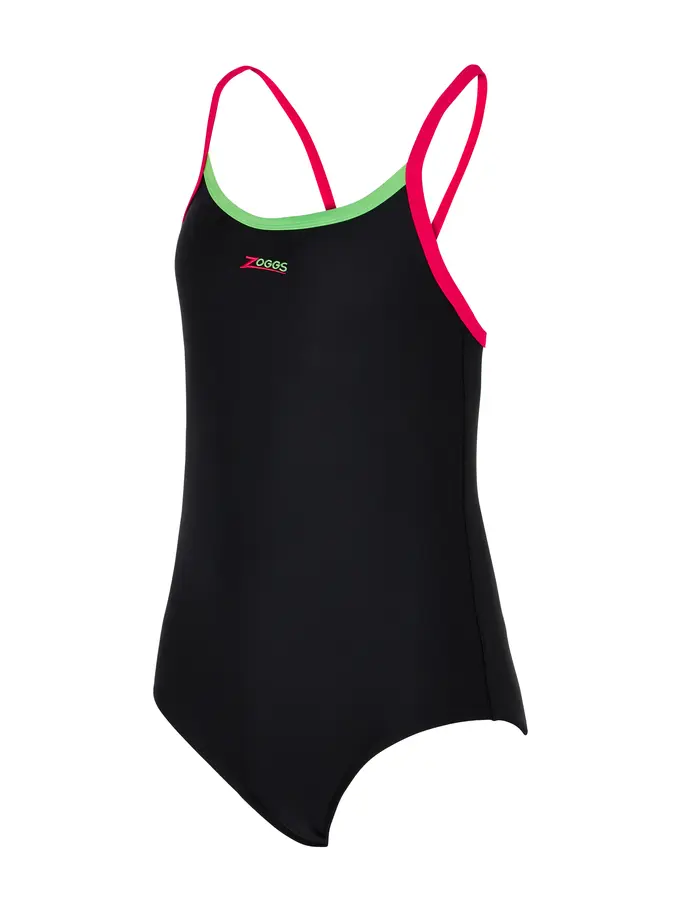 Out of Stock, Ansicht Großes Bild der Vorderseite Product detail - Kerrawa Strikeback junior Swimsuit - Black Magento & Green black/grey melange