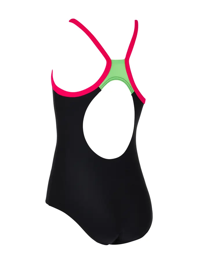 Out of Stock, Ansicht Großes Bild der Vorderseite Product detail - Kerrawa Strikeback junior Swimsuit - Black Magento & Green black/grey melange