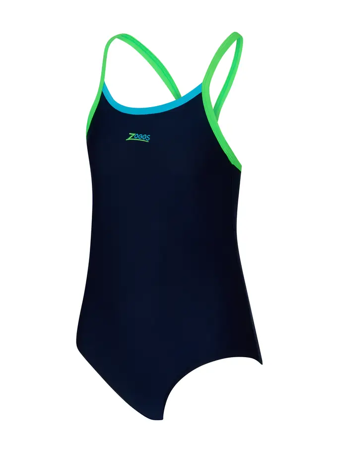 New, view full size image of Front view of Product detail - Junior Girls Fishdom Kerrawa Strikeback Swimsuit FISD
