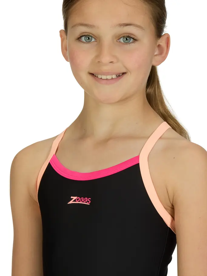 Sale,Clearance, view full size image of Front view of Product detail - Girls Kerrawa Strikeback Swimsuit KRUG