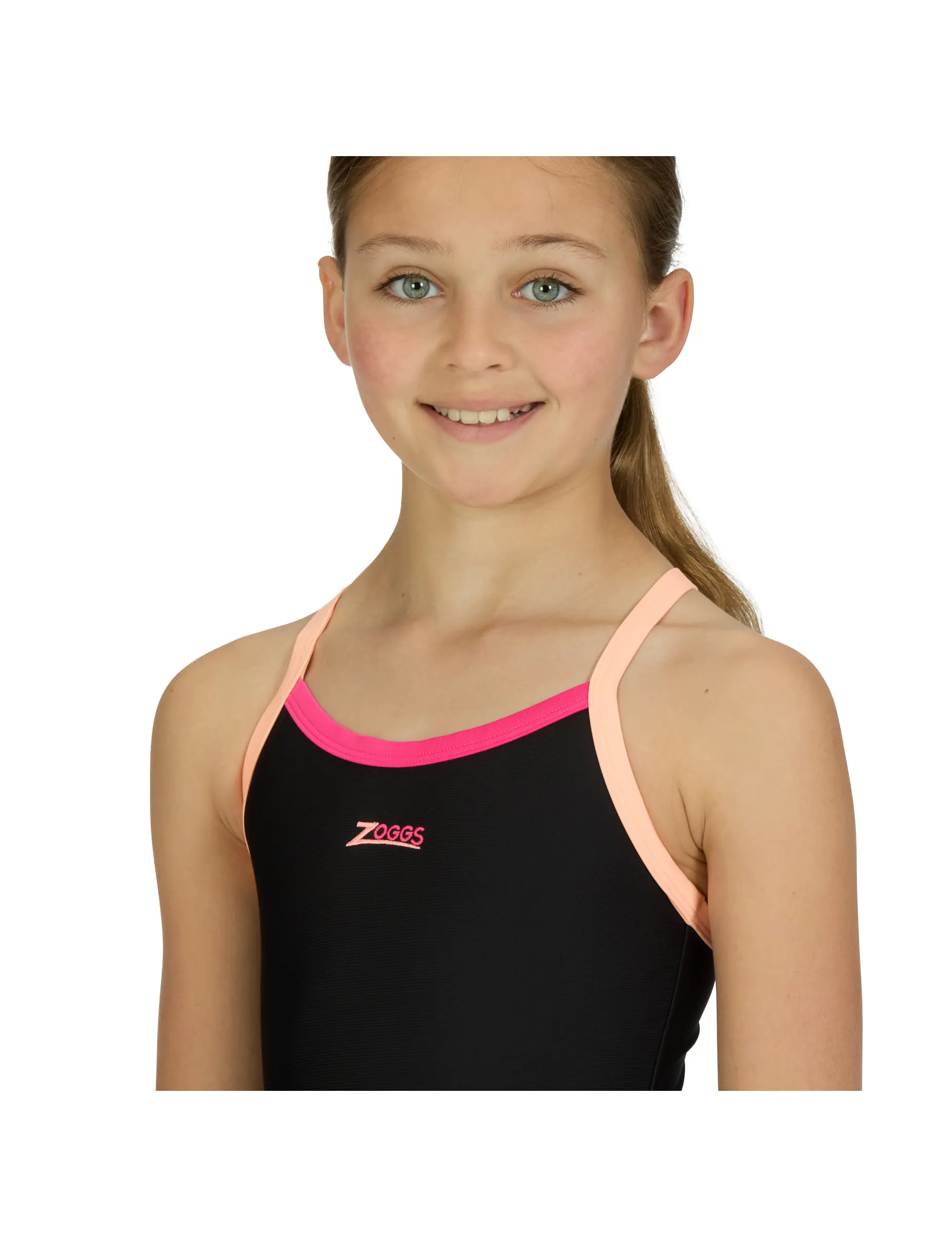 , view full size image of Front view of Product detail - Girls Kerrawa Strikeback Swimsuit KRUG