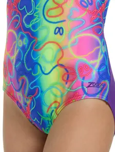 Display front view 4 of Product detail - Junior Girls Disco Vibes Rowleeback Swimsuit DIVF