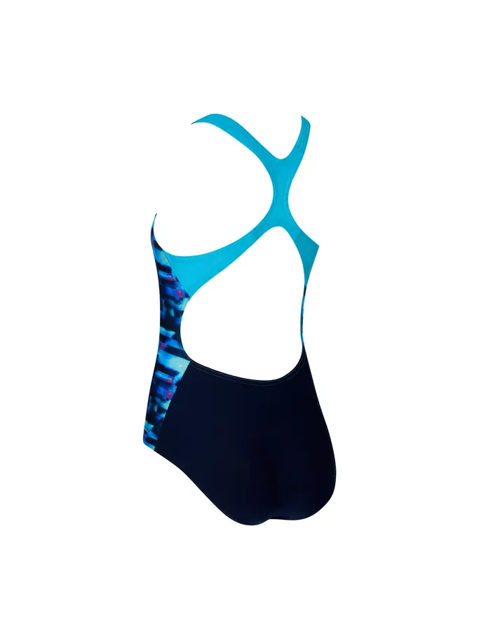 New, view full size image of Front view of Product detail - Junior Girls Drone Rowleeback Swimsuit DRON