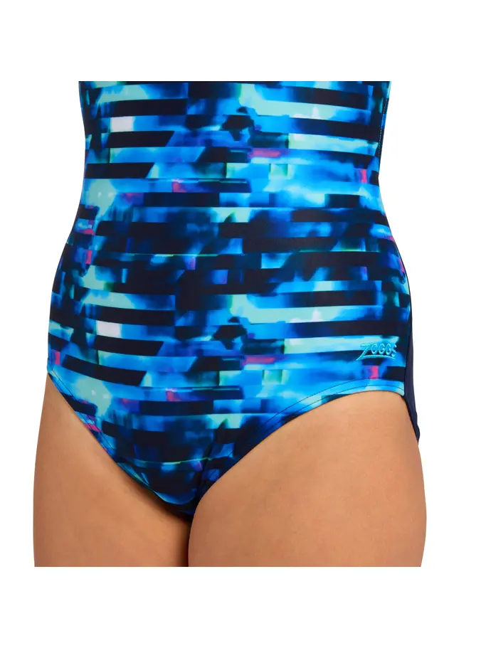New, view full size image of Front view of Product detail - Junior Girls Drone Rowleeback Swimsuit DRON