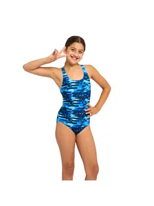 Display front view 6 of Product detail - Junior Girls Drone Rowleeback Swimsuit DRON