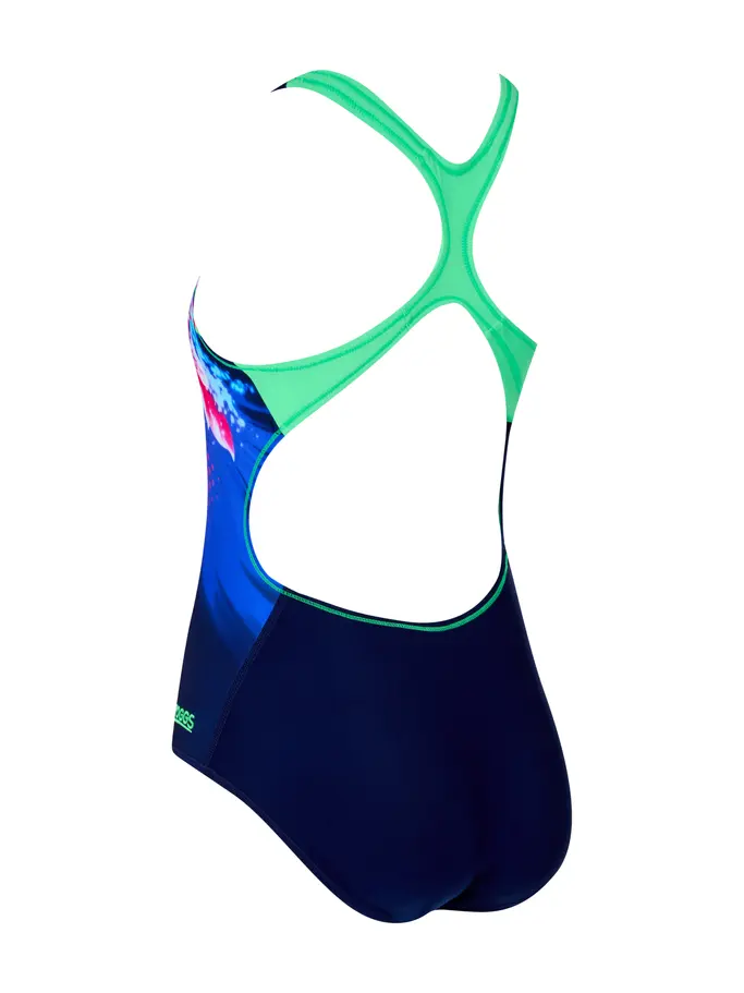 Sale, view full size image of Front view of Product detail - Junior Girls Flair Rowleeback Swimsuit FLAF