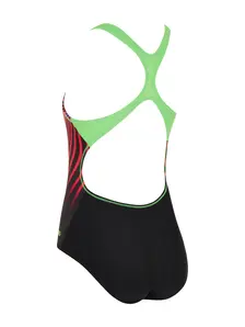 Display front view 5 of Product detail - Girls Neon Vibe Rowleeback Swimsuit NNVF