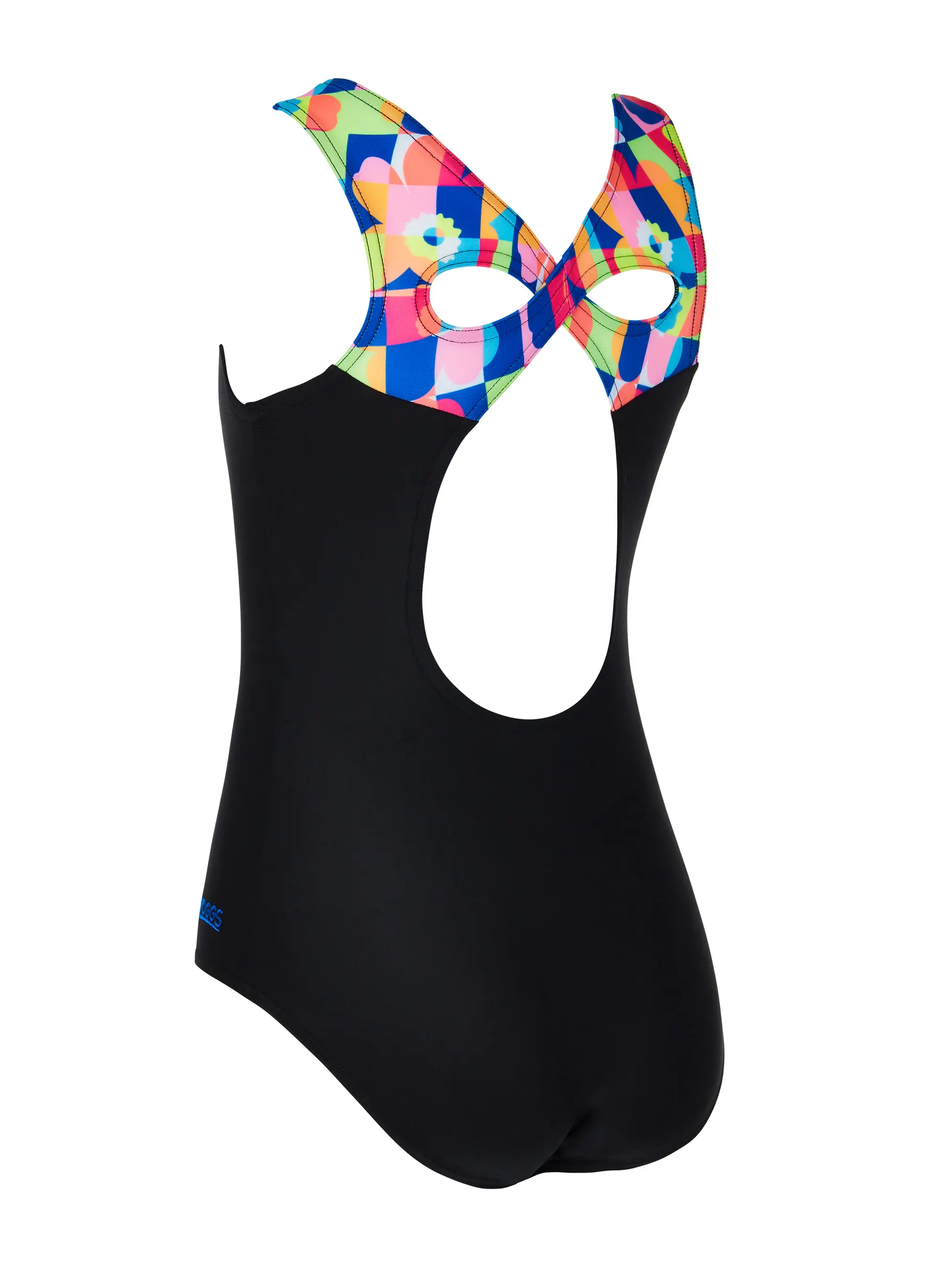 Sale,Clearance, view full size image of Front view of Product detail - Girls Flowerpatch Infinity Back Swimsuit FWRF
