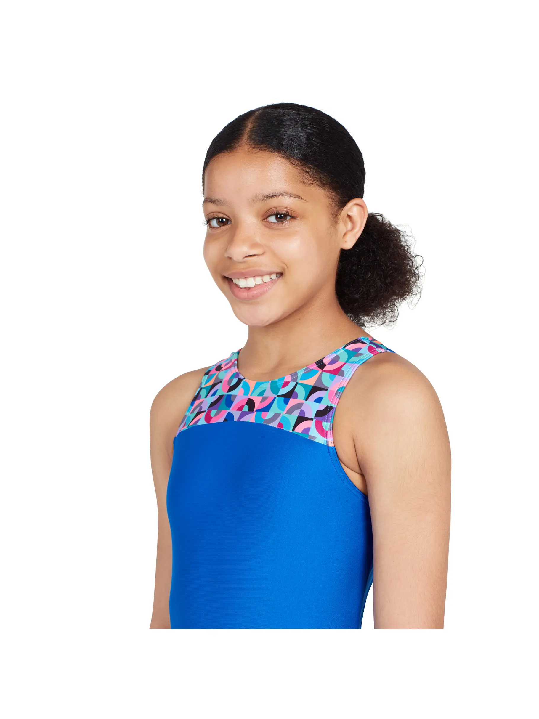 Out of Stock,Sale, Ansicht Großes Bild der Vorderseite Product detail - Girls Rhythm Infinity Back Swimsuit RHYF